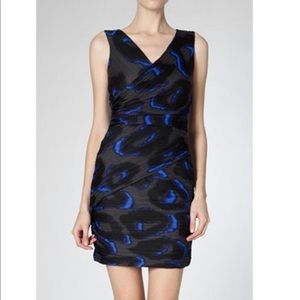 Halston Heritage Printed Plisse Wrap Mini Dress
